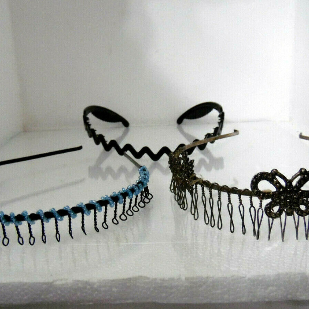 FINAL MARKDOWN lot of vintage Hair accessories BLACK DIAMOND metal +r bands